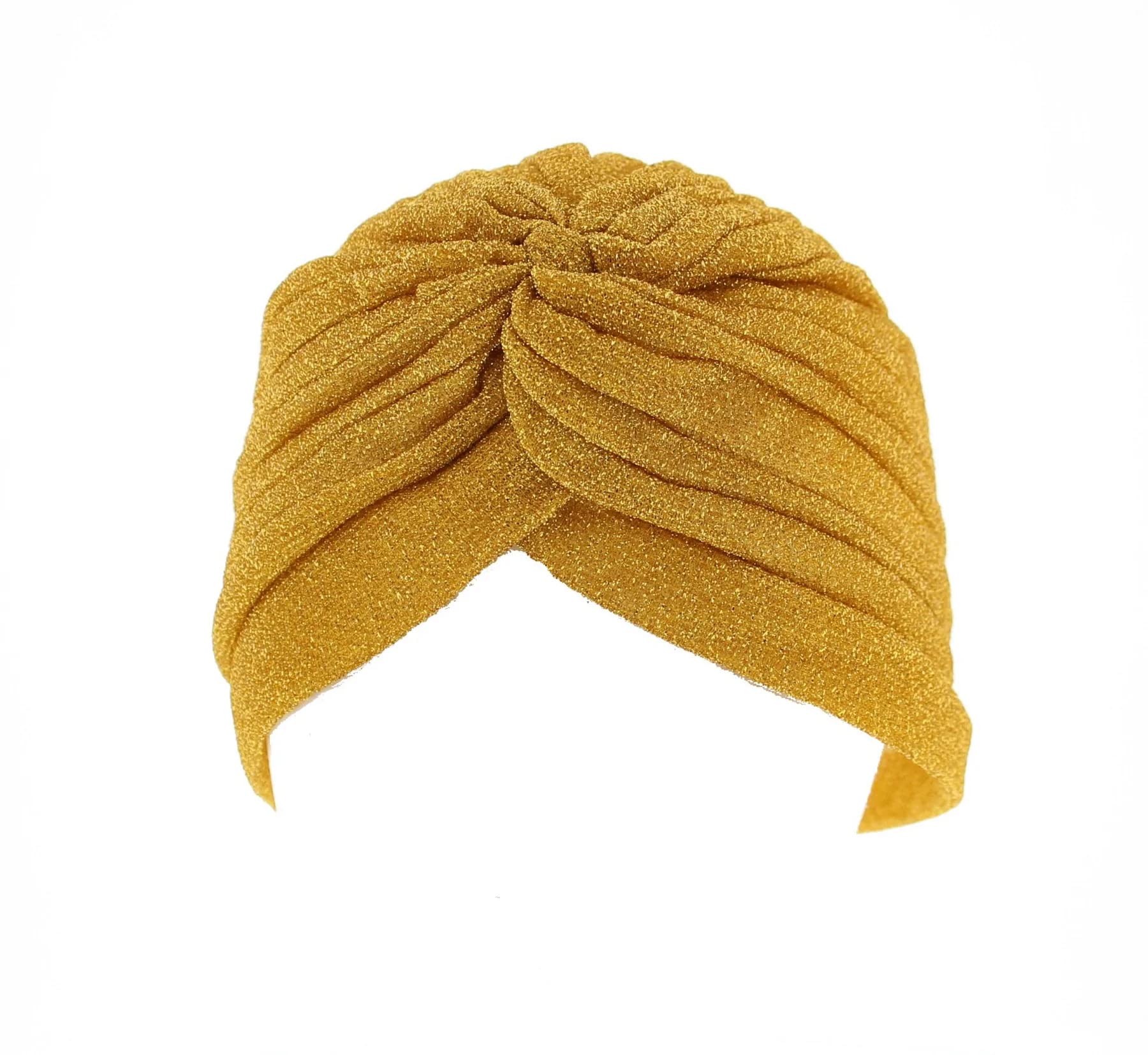 Topkids Accessories Women's Gold Glitter Design Hair Turban Head Wrap Sleep Cap Bonnet Hair Scarf Hairwrap Turbans Stretchy Elastic Hair Towel Chemo Hat Fashion Turbans (Gold Glitter Design)