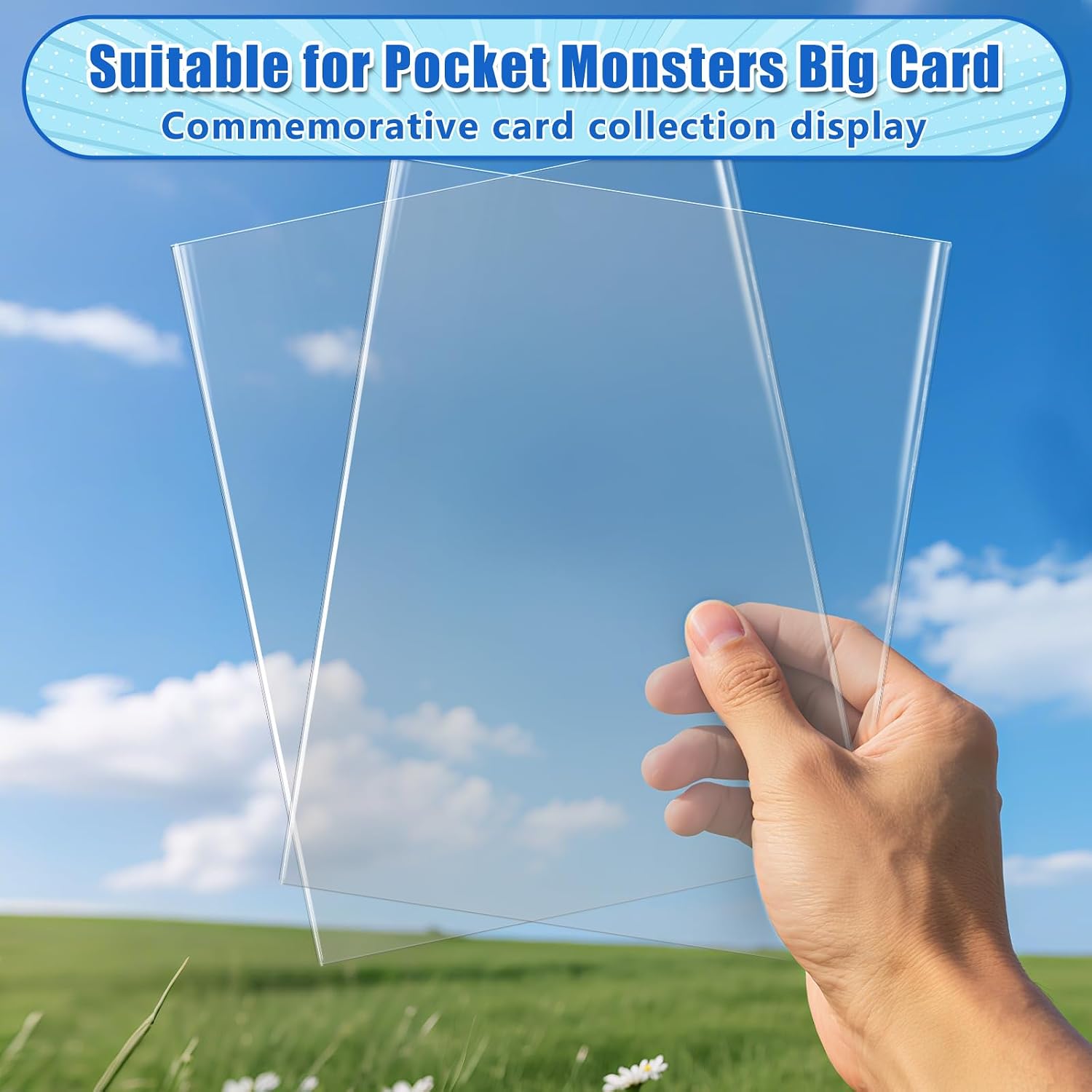 DEDC 100 Pack Jumbo Card Sleeves for Giant PKM Cards, XL 5.9x8.27 Oversized Card Protectors, 4 Mil Thick Penny Sleeves for TCG Collectibles PSA BGS Submission & Long-Term Archival Safe