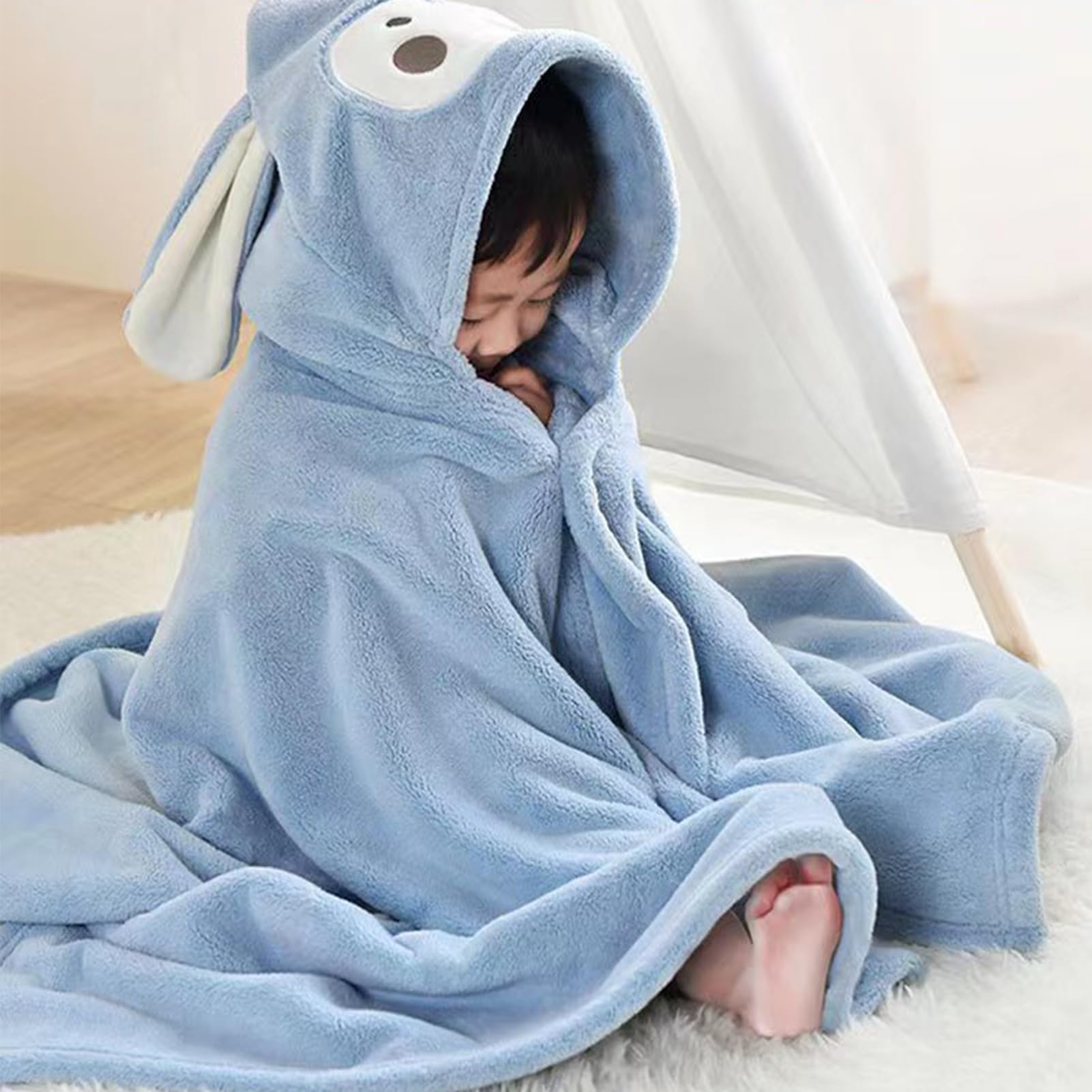 Beauenty Baby Hooded Bath Towel, for Toddler Bath/Pool, Super Soft Towel, Highly Absorbent Large Bathrobe Blanket, for Boys, Girls, Kids (70 * 140)