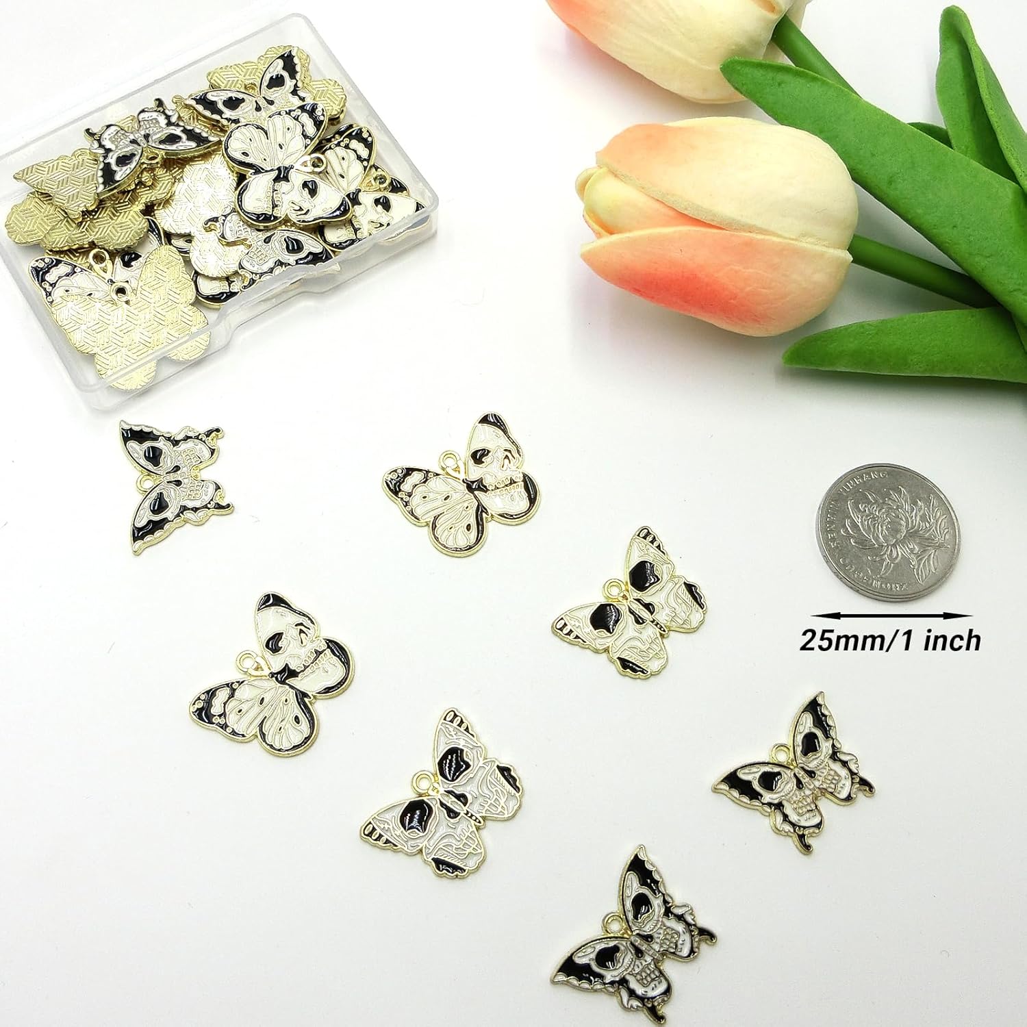 30Pcs Black Butterfly Charms 3 Style Enamel Halloween Butterfly Charms Pendants for Jewelry Making DIY Crafts Bracelets Necklace Keychain - Image 3