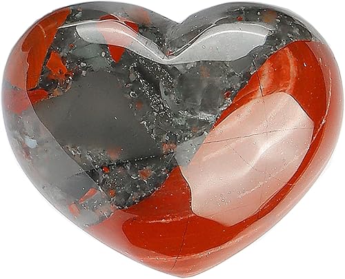 Miniatura 1 de SMQ Piedras de cristal en forma de corazón, piedras de sangre africanas naturales, con bolsillo hinchado, sanación del amor y piedras de cristal