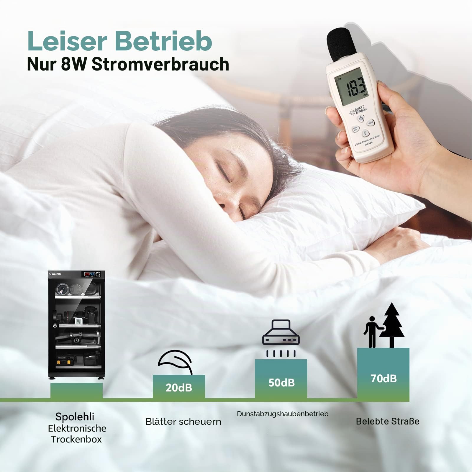 Trockenschrank Kamera Digital Control Luftentfeuchter 55L Elektronische Trockenbox mit LED-Leuchten Geräuschlos & Energiesparend für Kameraobjektiv & Elektronische Geräte Lagerung