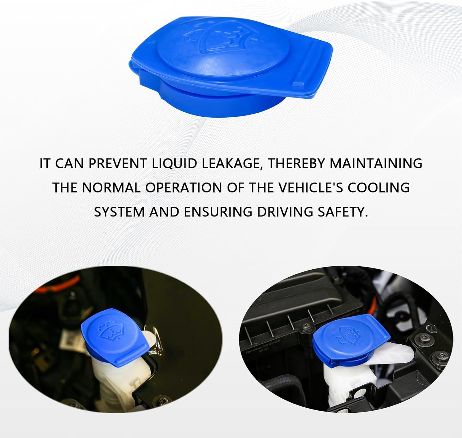 Windshield Washer Reservoir Caps, Tank Bottle Cap Cover Replacement, 3Q0955455 Wiper Fluid Cap, Car Accessories Windshield Washer Compatible with Audi, VW, Porsche Cayenne 2003-2018 (1PCS)