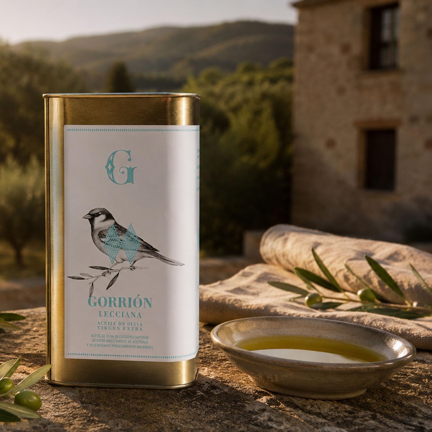 ANIDO GORRIÓN Aceite de Oliva Virgen Extra Premium 100% Lecciana – AOVE Cosecha Temprana, Extracción en Frío <27°C, Baja Acidez 0,08%, Origen Aragón (España), 1 Litro
