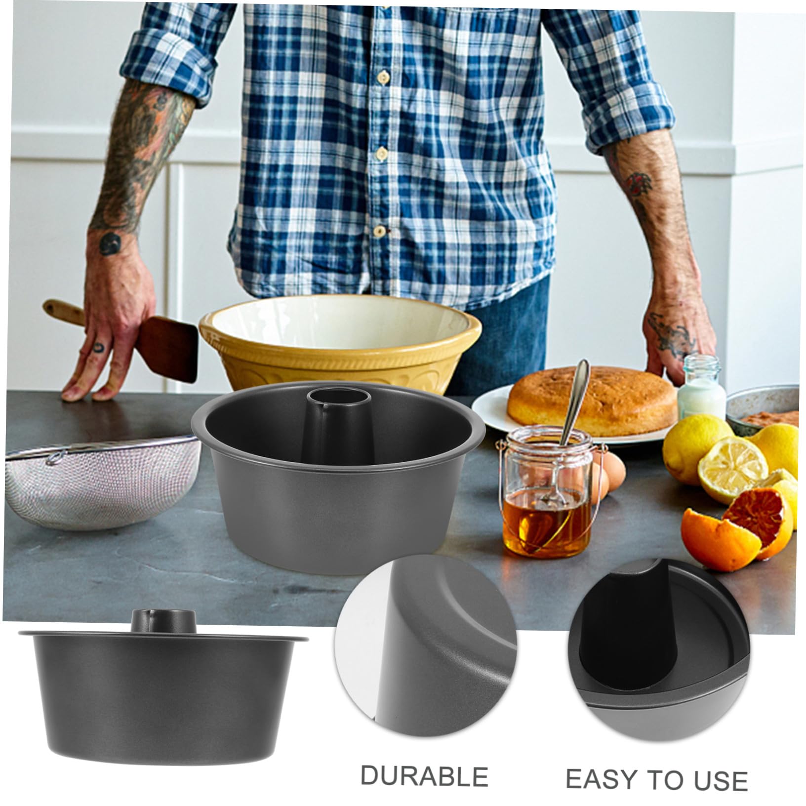 Moule Gâteau Rond Creux Acier Épais Antiadhésif Moule Pâtisserie Polyvalent pour Gelée Cupcake Pudding et Biscuit Démoulage Facile Usage Pratique
