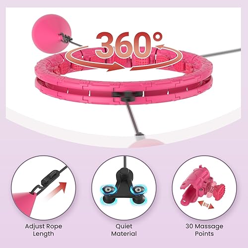Miniatura 3 de Weighted Infinity Exercise Hoop - 64in 30 Links Smart Hoop for Adult Weight Loss, Plus Size Low-Impact Fitness Hoop for Beginners & Women