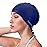 COPOZZ Adult Swim Caps, Silicone Waterproof Comfortable Swimming Cap for Women, Long and Short Hair (Blue-12yrs+)