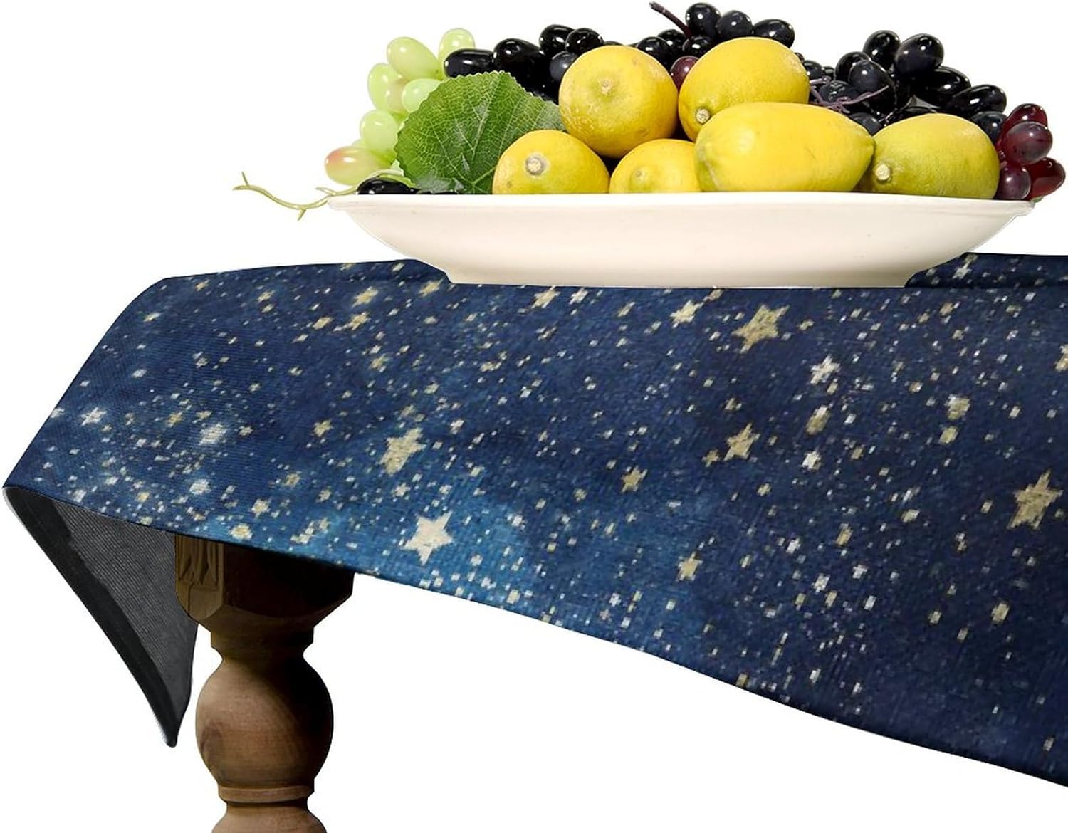 JESTRONRY Night Sky Starry Tablecloth,Blue Galaxy Space Pattern Table Cover, Water Resistant Wipeable Tablecloths for Kitchen Dinning Room Decor Rectangle(60x120in)