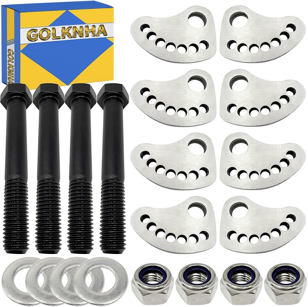 ±1.5 Degree Camber Lock Alignment Fix & Upper Arm Cam Bolt Kit Compatible with Silverado Sierra Silverado 3500 2500 1500 304 Stainless Steel 1999-2019