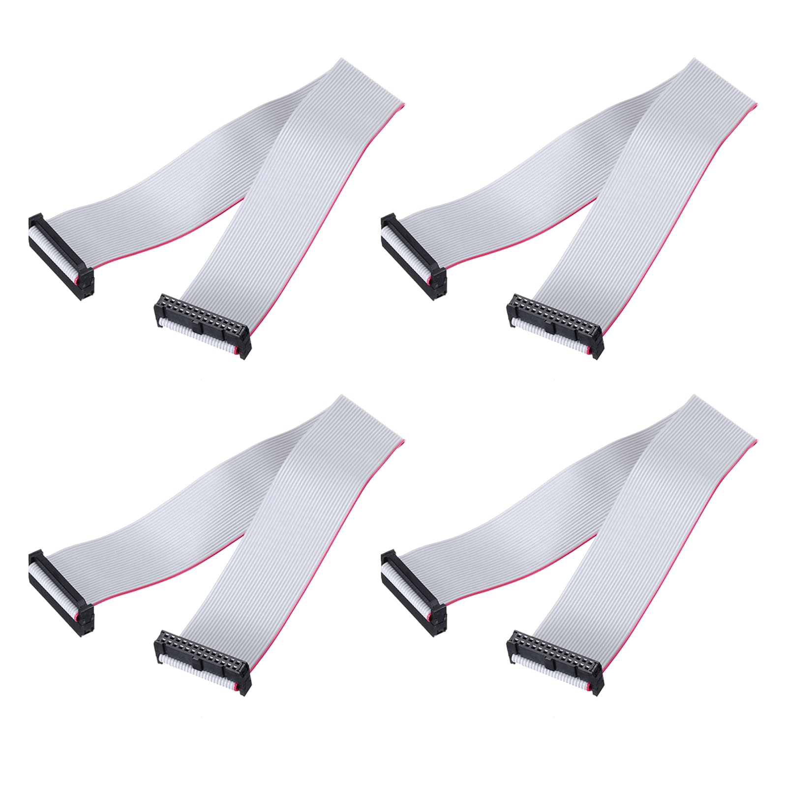 sourcing map Lot de 4 câbles plats IDC, pas de 2,54 mm, 33 mm de large, 30 cm de long, 26 broches FC vers FC pour PC, écrans LED