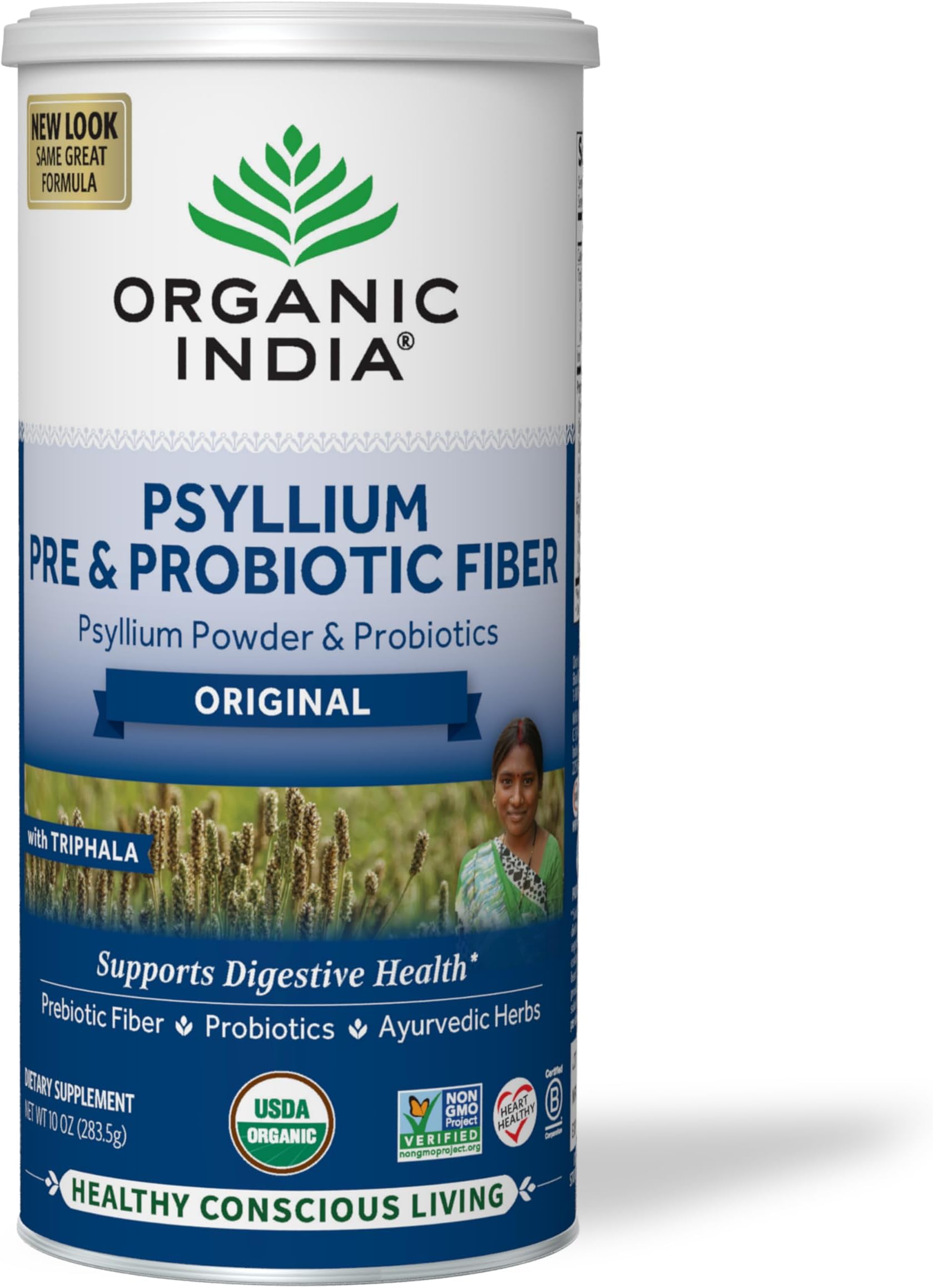 Organic India, Psyllium Pre & Probiotic Fiber, Original, 10 oz (283.5 g)