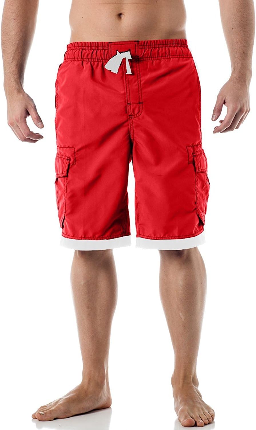 US Apparel Men's Islander Board Shorts, Red, XL