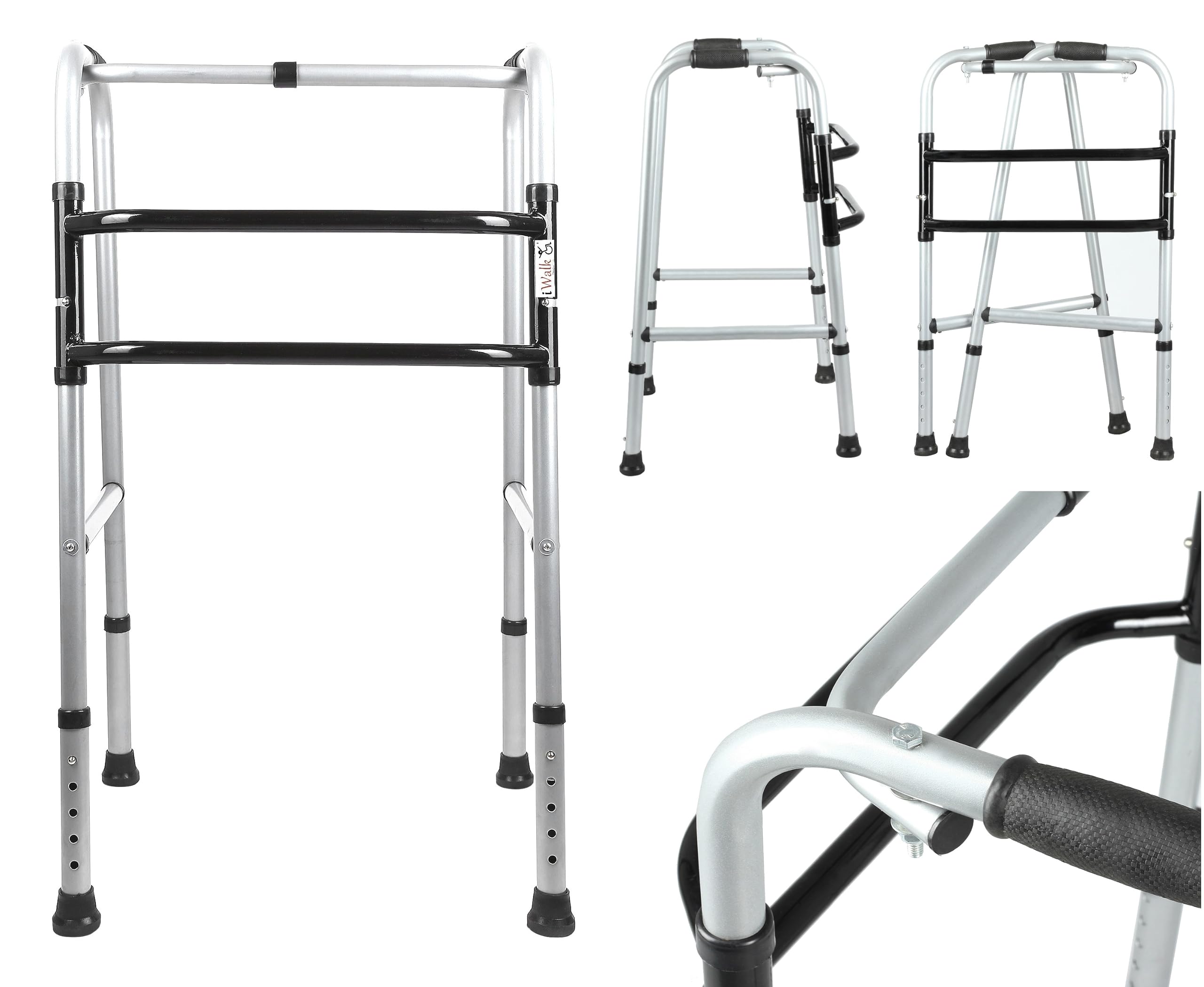 See full amazon price history chart for iWalk MS Height Adjustable & Double Bar Folding Walker for Adults, Senior Citizens and Injured | Heavy Duty | Made in India (Dual Silver-Black) iWalk MS Height Adjustable & Double Bar Folding Walker for Adults, Senior Citizens and Injured | Heavy Duty | Made in India (Dual Silver-Black) (B0BWJSLX57) Amazon Price History, Amazon Price Tracker