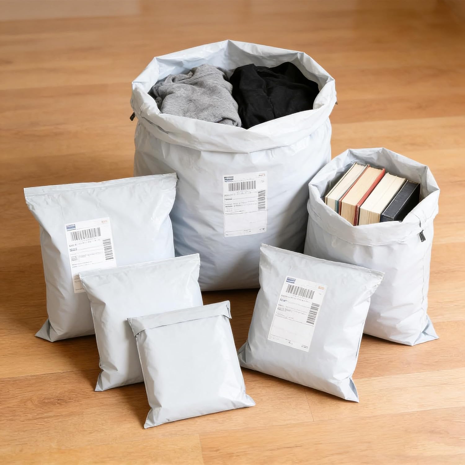 10x13 Inch Poly Mailers 100Pcs White, Self Adhesive Sealing Shipping Bags for Clothing, Waterproof Mailing Envelopes for Small Business, Packaging Mailing Bags