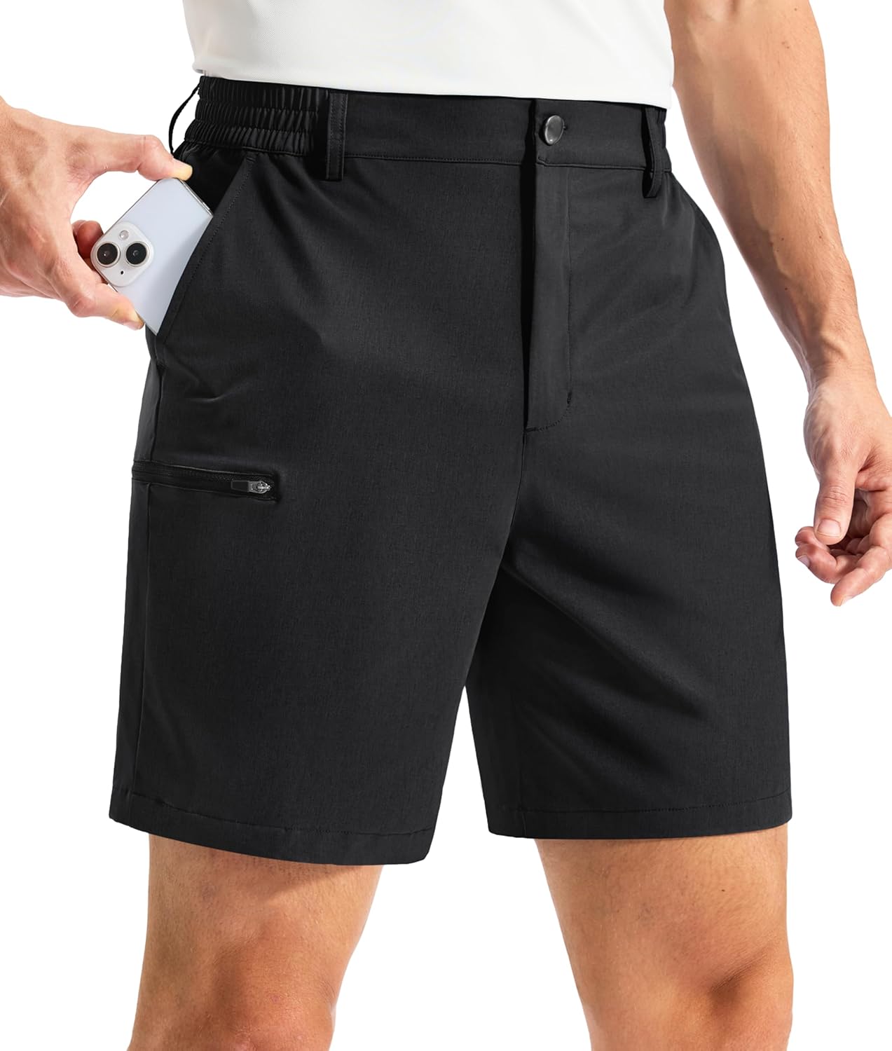 Soothfeel Men's Casual Shorts with 5 Pockets 7"/ 9" Golf Shorts Stretch Quick Dry Lightweight Work Dress Hiking Shorts