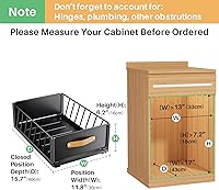 Vista 2 de Organizador de gabinete extraíble fijado con película nano adhesiva, estantes deslizantes de despensa de servicio pesado, almacenamiento de cajón