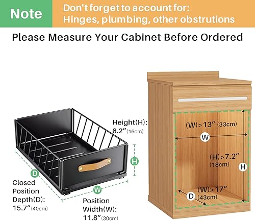 Miniatura 2 de Organizador de armario extraíble fijo con nano película adhesiva, estantes de despensa deslizantes resistentes, cesta de malla deslizante con asa