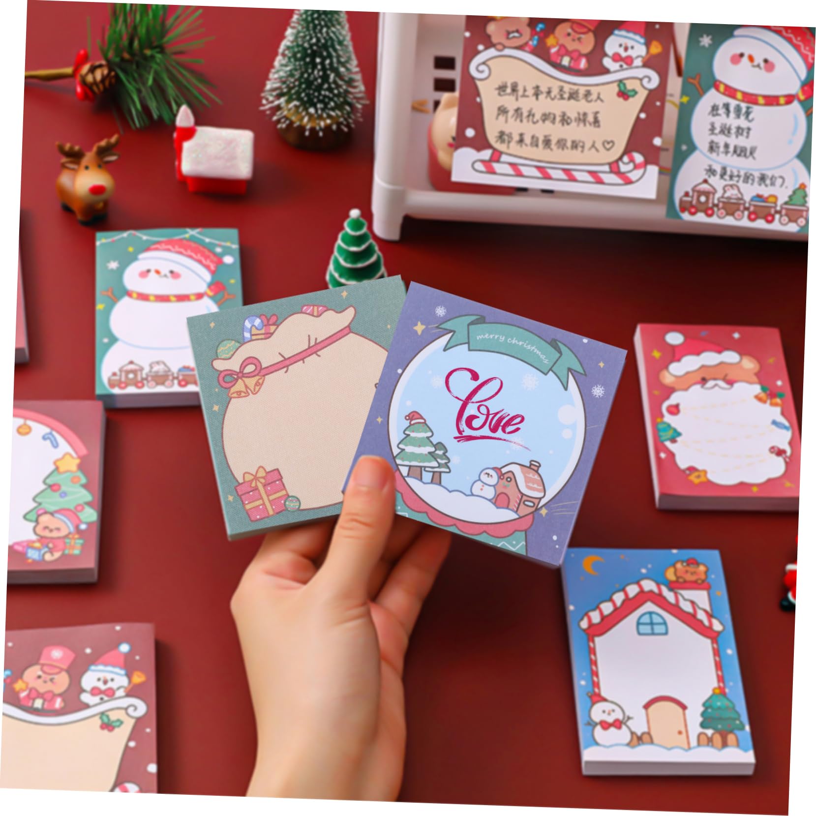 Tofficu 48stücke Weihnachtliche Haftnotizen Selbstklebende Notizblöcke Mit Festlichen Motiven Für Schule Büro Und Persönliche Dekoration Für Weihnachtsgeschenke