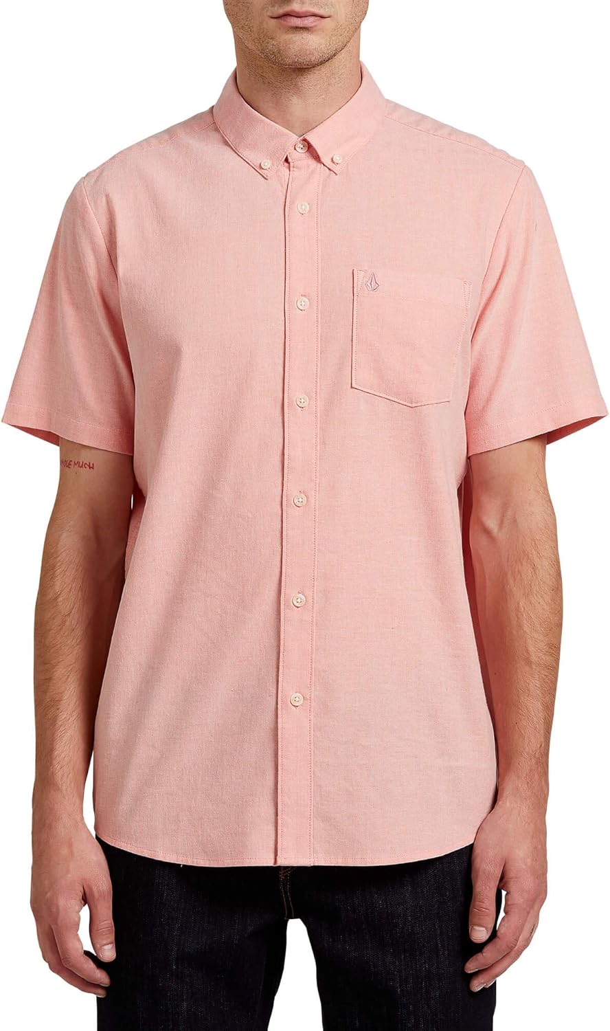 Volcom Men's Everett Oxford Short Sleeve Button Down Woven Shirt