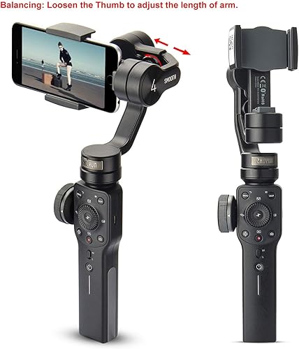 Miniatura 8 de Zhiyun - Estabilizador profesional de cardán de 4 ejes para iPhone smartphone Android teléfono celular de 3 ejes con trípode de agarre ideal para