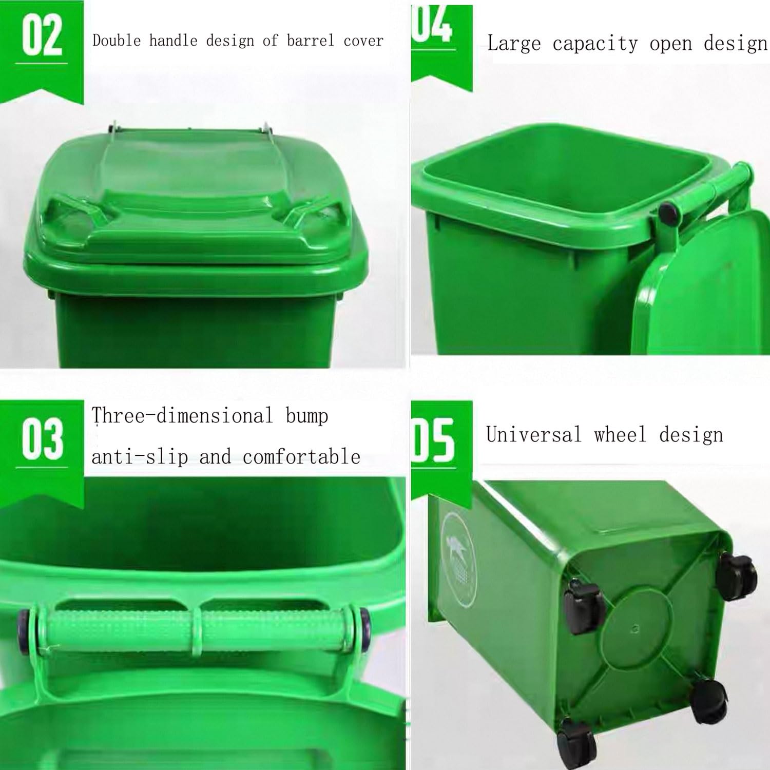 Bidone Spazzatura Esterni Ruote Grandi Dimensioni 30L 50L 100L 120L 240L Coperchio Ruote Esterno Giardino Garage Terrazza(Blue,30L)