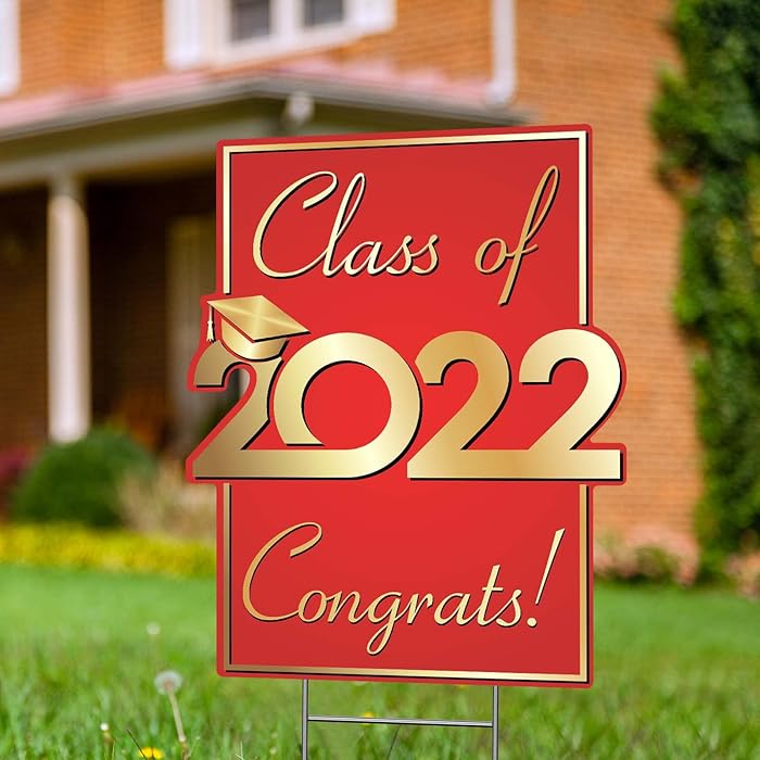 Buy PixiPy 2022 Graduation Yard Sign with Stakes Included 17” x 13