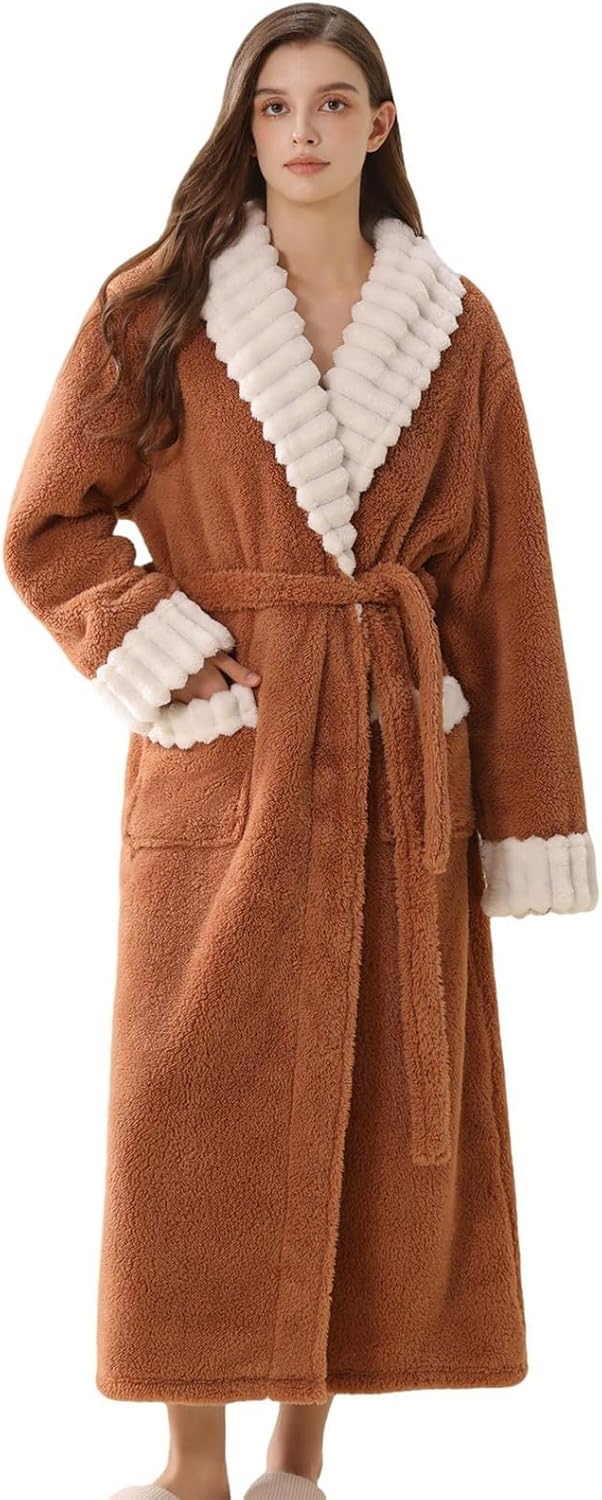 バスローブ レディース ルームウェア 部屋着 お風呂上がり ロング丈 秋冬向き カーディガン vネック 厚い 前開き 暖かい ソフト