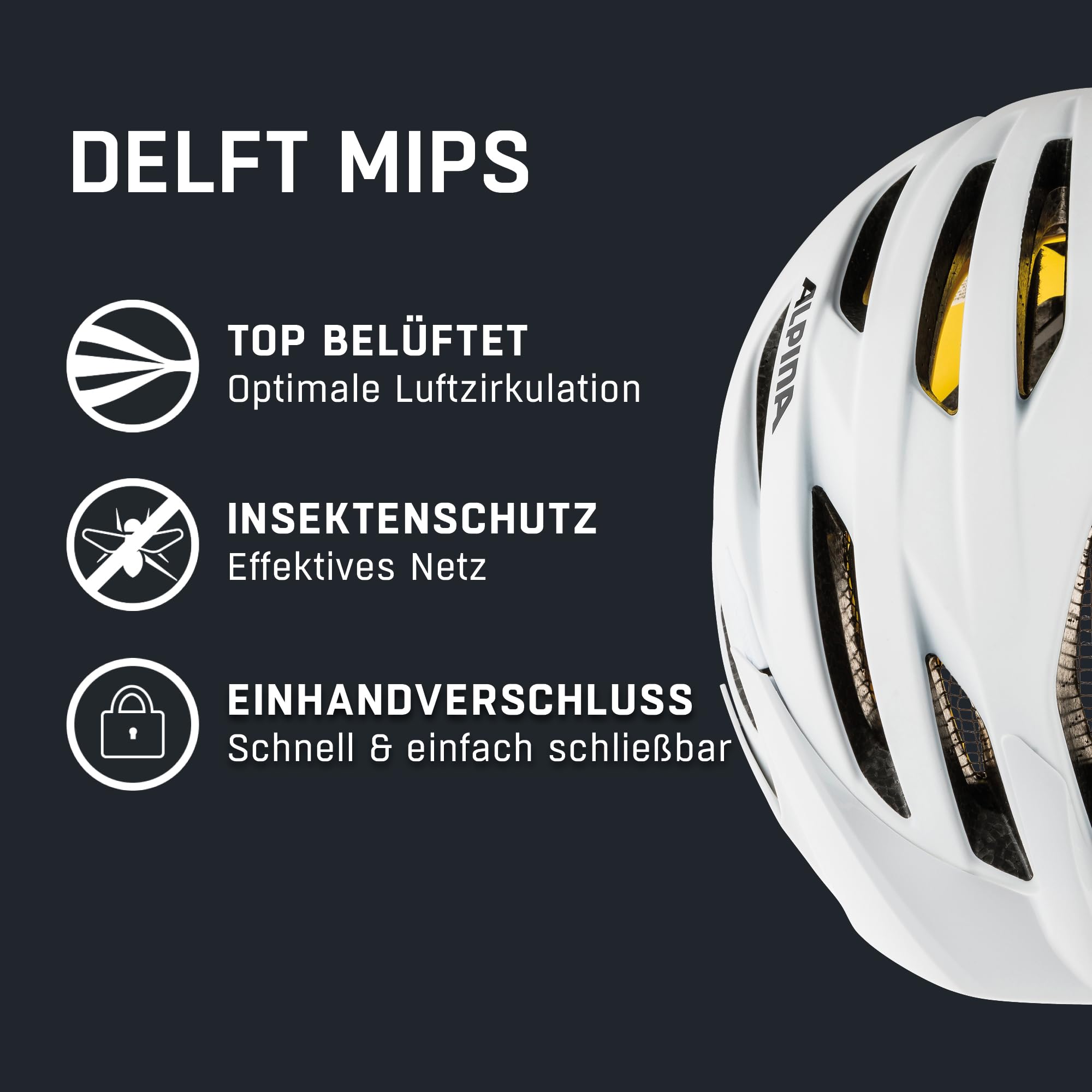 ALPINA Unisex - Dorośli, DELFT MIPS Kask rowerowy