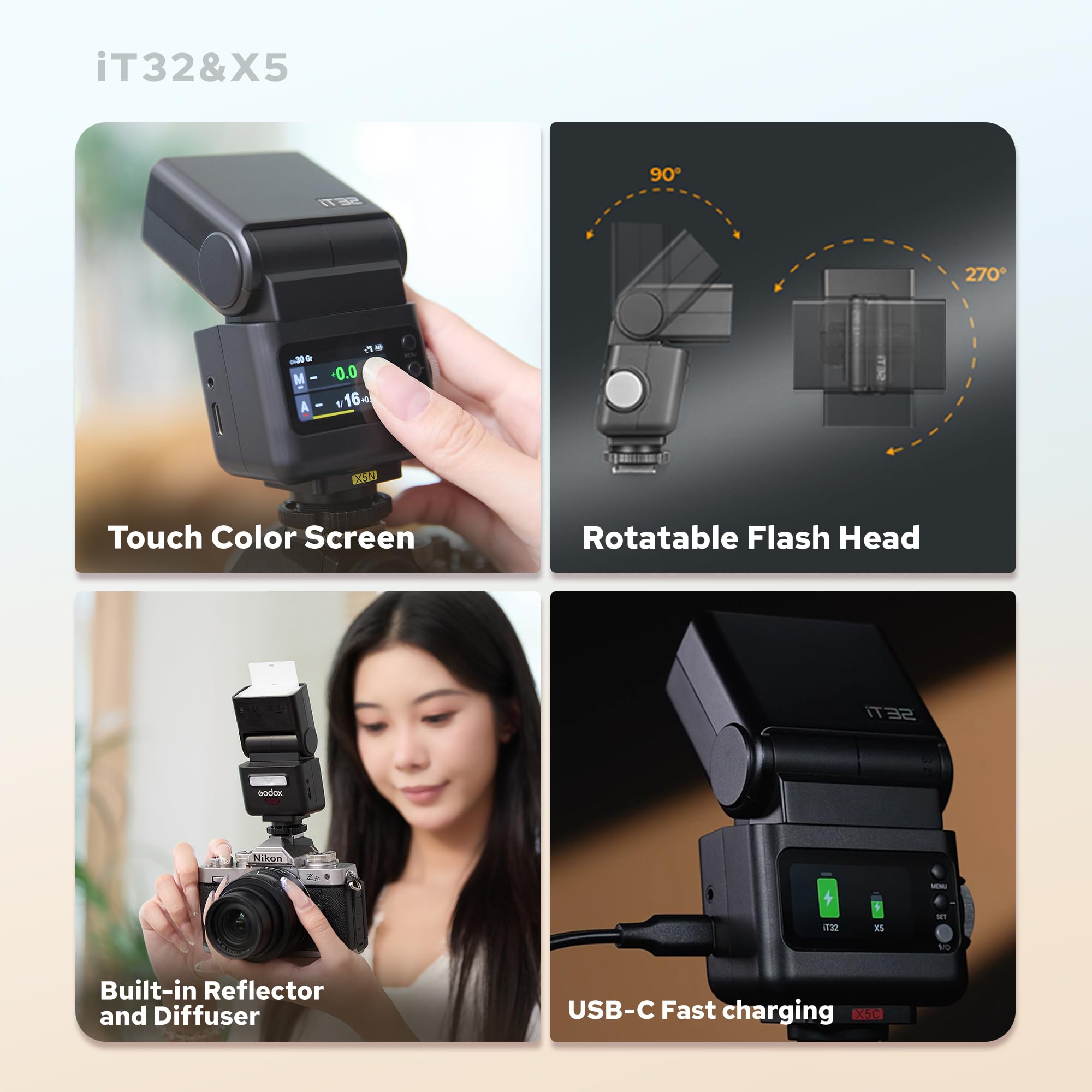 その他 Godox it 32 & X5c Amazon.com : GODOX iT32 TTL Camera Flash with X5C Flash Trigger