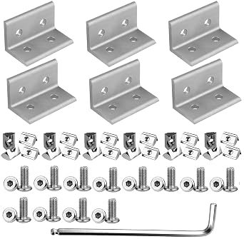 4080 Corner Bracket Connector Set for 4080 8080 Aluminum Extrusion Accessories 6SetSilver L
