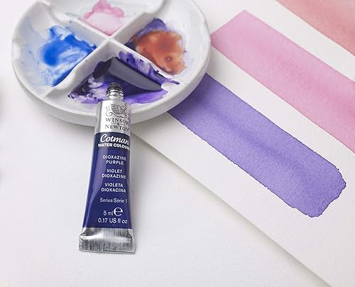 Vista 40 de Winsor & Newton - Cotman - Juego de acuarelas, 12 medias pastillas y pincel Juego de 6 tubos 0.3 fl oz