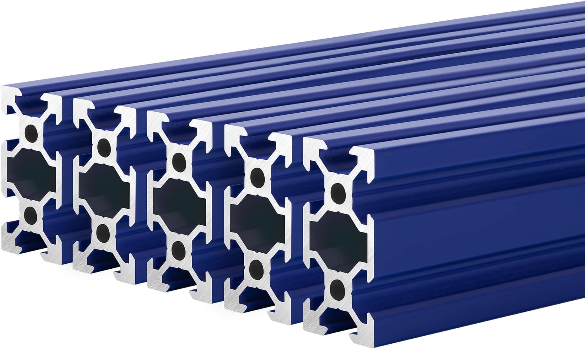 IXGNIJ 2040 V Slot Aluminum Extrusion European Standard Linear Rail for 3D Printer Parts and CNC DIY Blue 5X1500mm