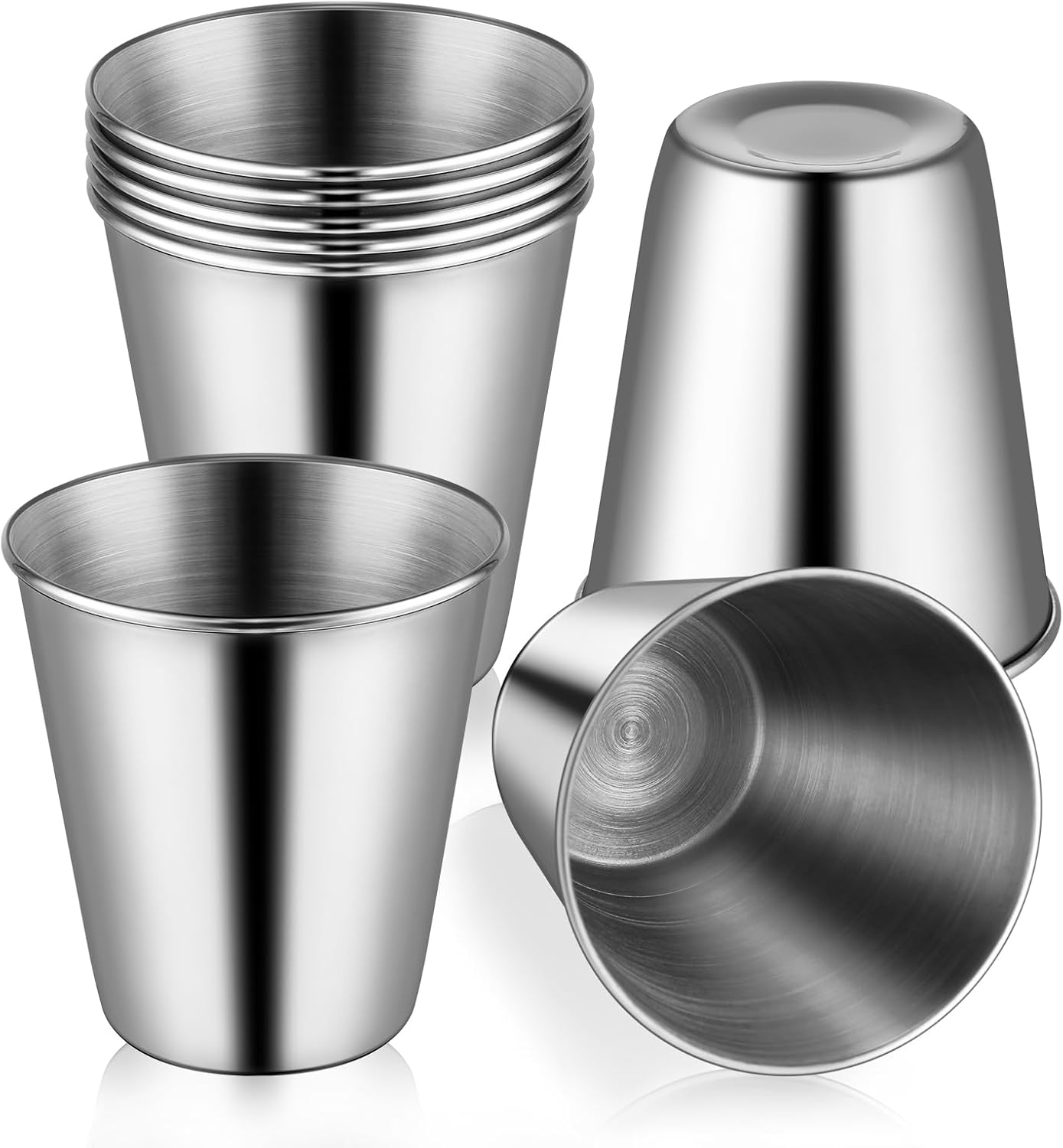 8 Pcs Stainless Steel Shot Glasses, 2.36 Ounce Metal Shot Glass, Small Reusable Unbreakable Silver Shot Cups Barware Drinking Vessel Tumbler for Bar Home Restaurant Travel