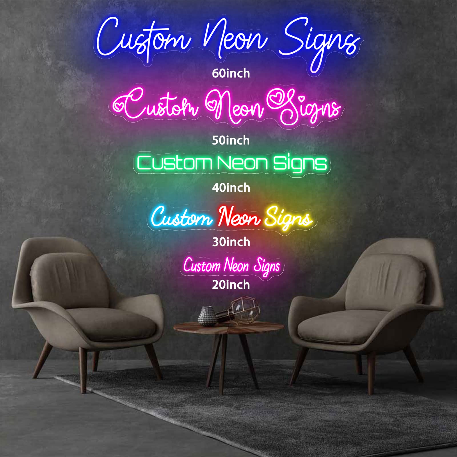 Letrero De Neón Personalizado Para Decoración De Pared LED Neon Personalizable Para Fiestas De Cumpleaños, Bodas, Tiendas, Bares, Letreros Luminosos Lámpara Personalizada Regalos (26-150cm,1-3 líneas)