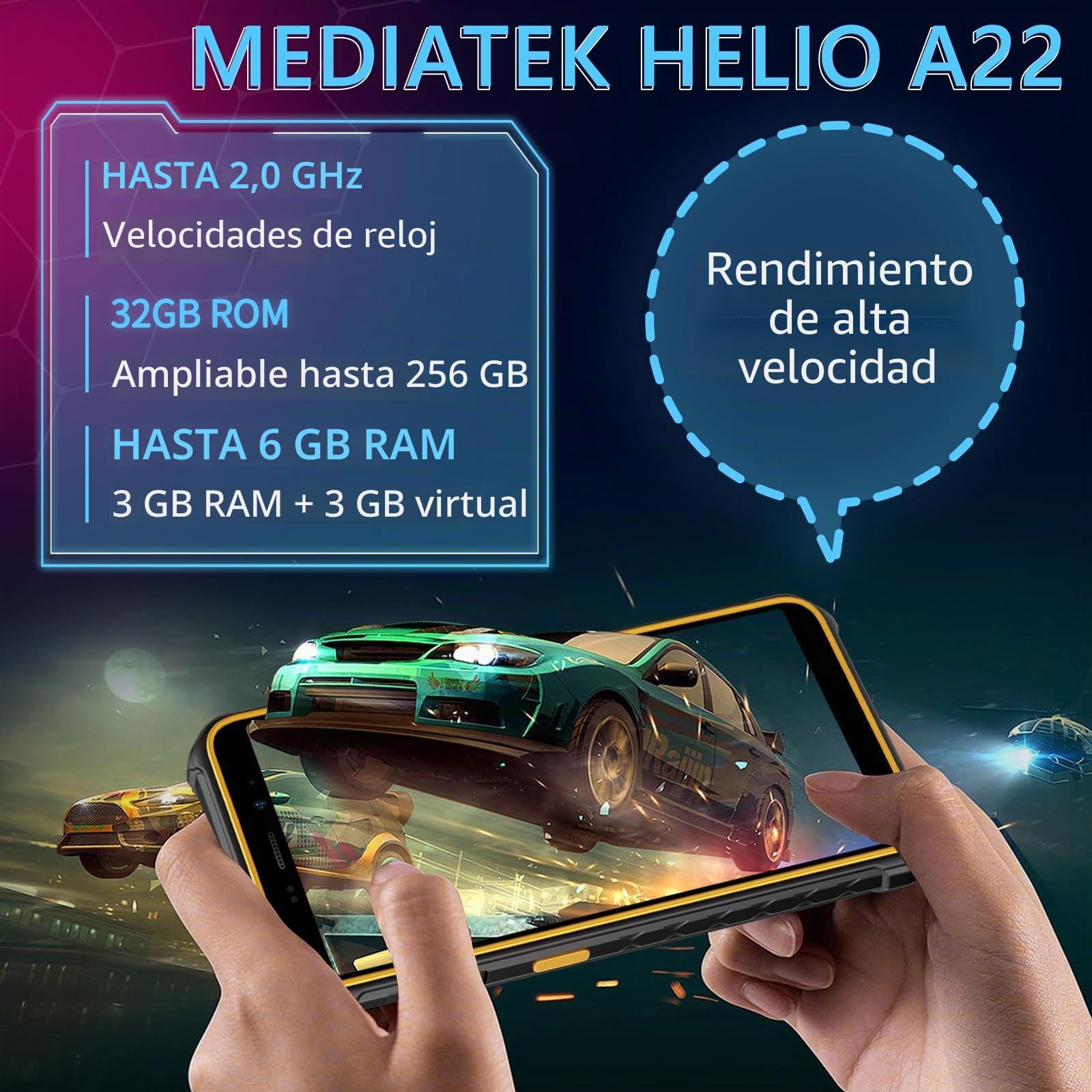 Ulefone Armor X12 Móvil Resistente 2024 Android 13 Go, Teléfono Movil 5,45" HD, 6GB+32GB(256GB SD) Smartphone Robusto, 4860mAh Batería, 13MP+8MP Cámara, IP68/IP69K Doble 4G/NFC/GPS/OTG/Negro