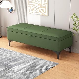 Storage benches with seating, bench for entryway, wooden storage bench, bedroom storage bench, end of bed storage bench, leather bench, bed ottoman bench, modern bench: suitable for many scenes (Colo