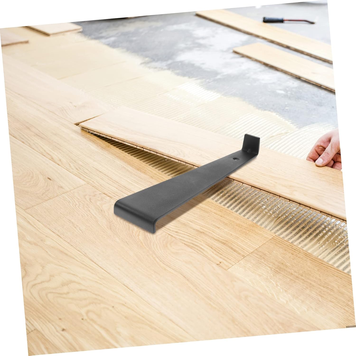 jojofuny 1set Wood Flooring Installation Tools Kit Spacers Tapping Block and Heavy Duty Pull Bar for Vinyl and Projects