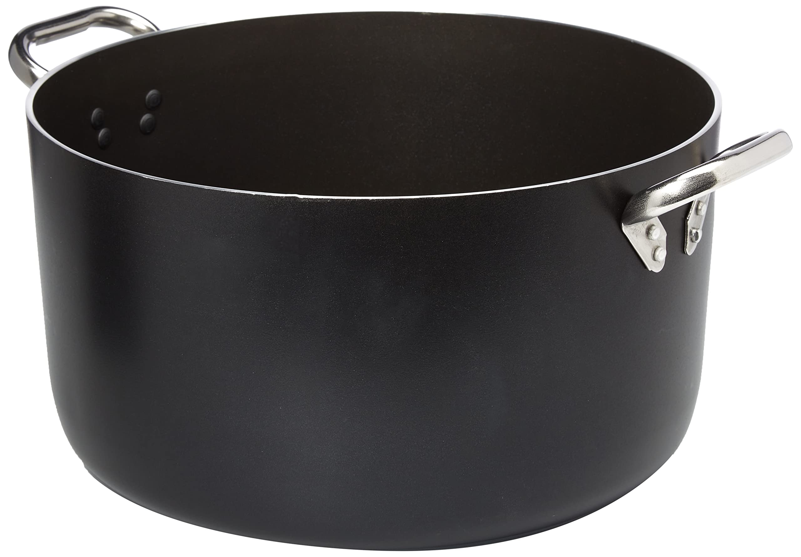 Casserole haute en aluminium 36 cm Pentole Agnelli alblack faitout noir poignée acier