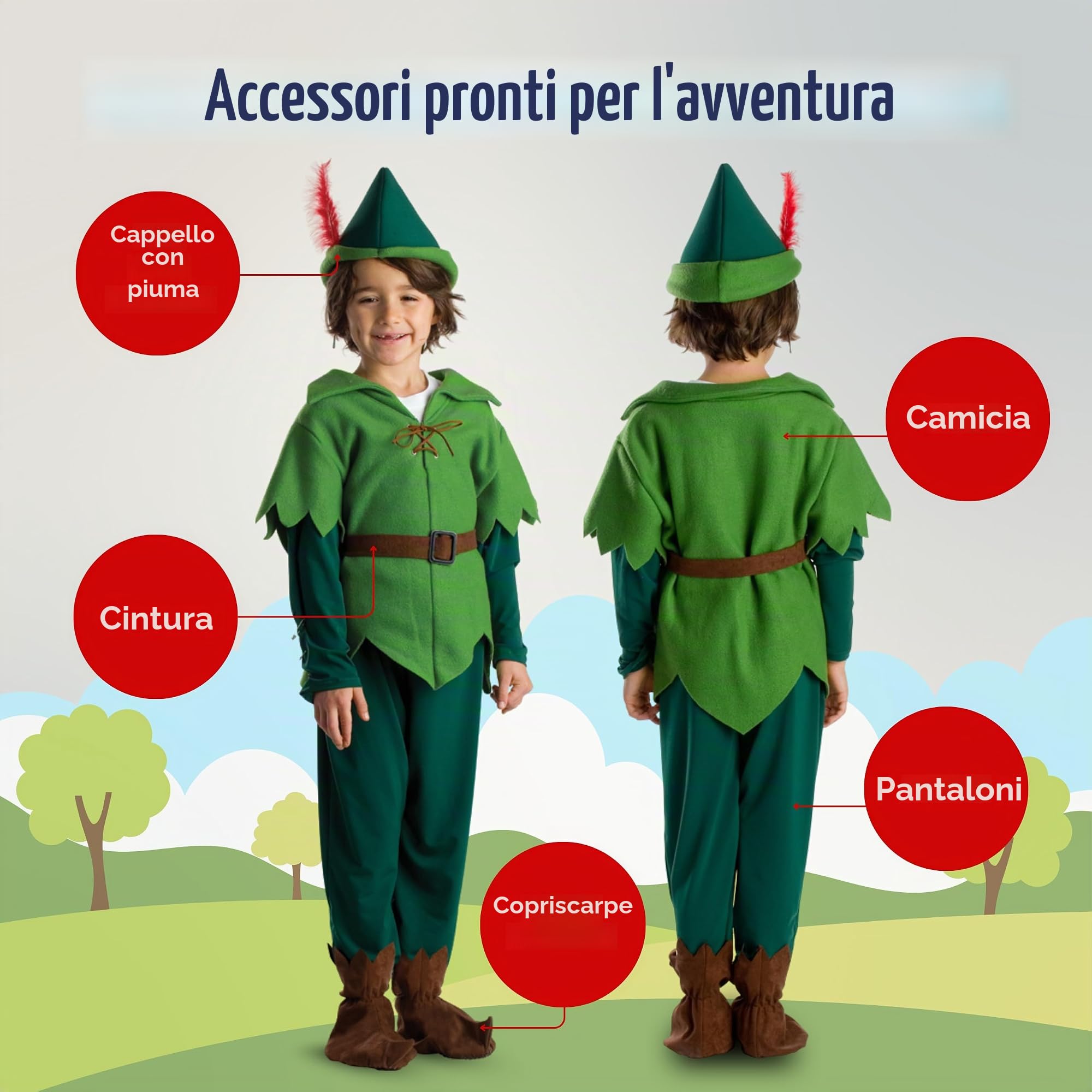 Dress Up America Costume Da Cacciatore Della Foresta Per Bambini – Classico Travestimento Da Fiaba Per Bambini E Bambine