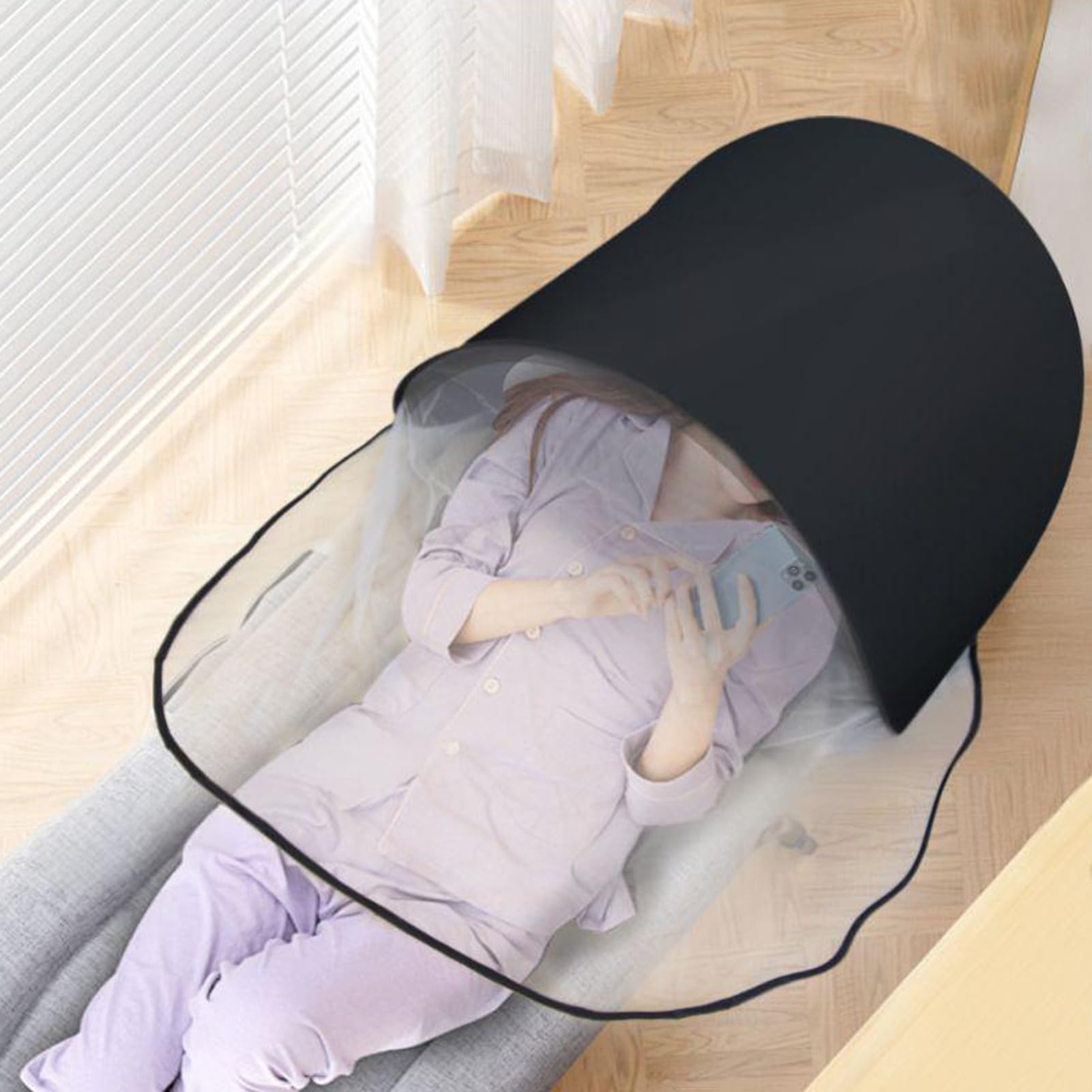 Coso de la cabeza para la cama, carpa de cabeza para dormir,Cuerpo de cabeza de bloqueo de luz - Capucha portátil, ayuda de descanso plegable, escudo de luz antes de acostarse para viajar durante el d