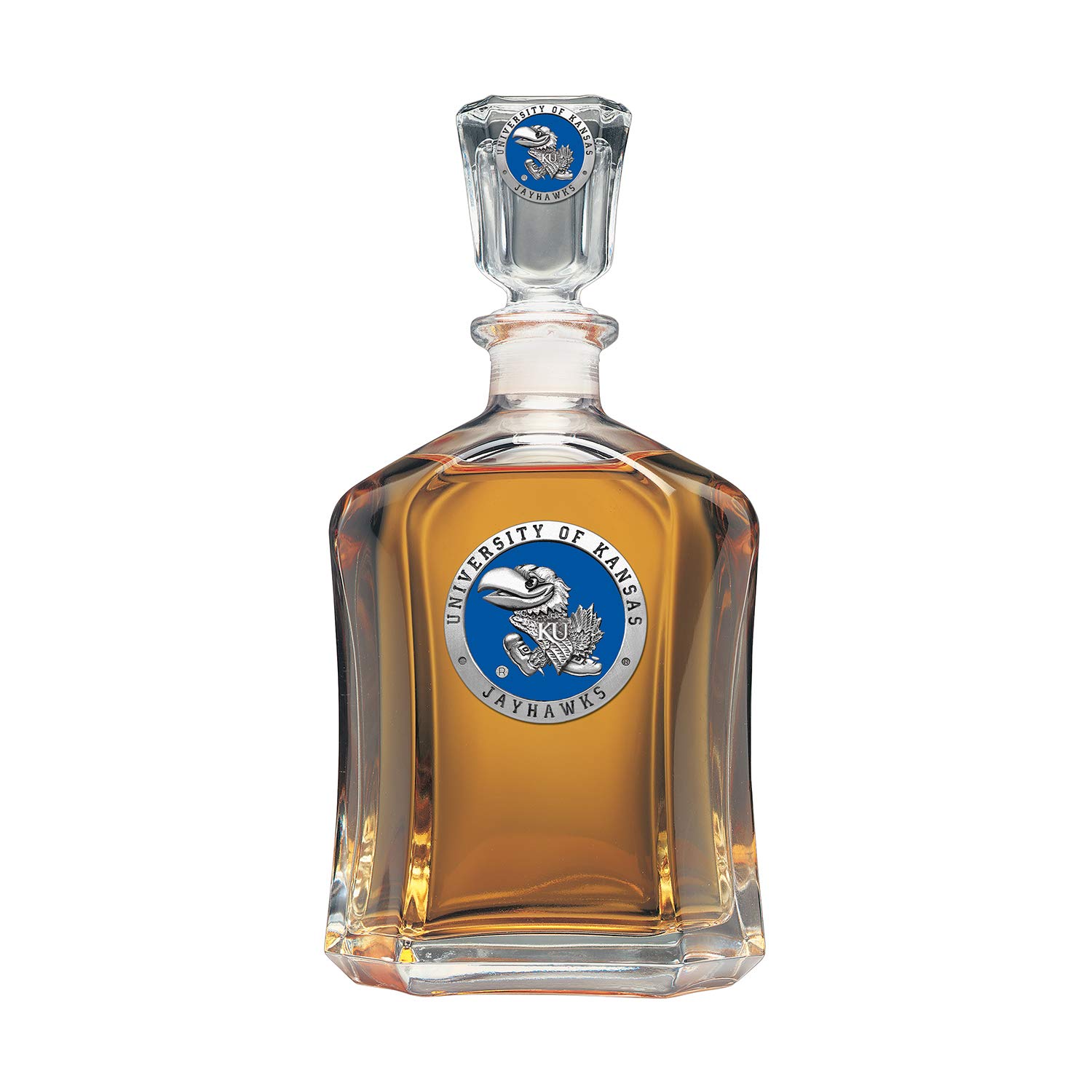 Heritage PewterKansas Capitol Decanter | 24 OZ Whiskey Decanter for Liquor with Airtight Stopper | Expertly Crafted Pewter Glass