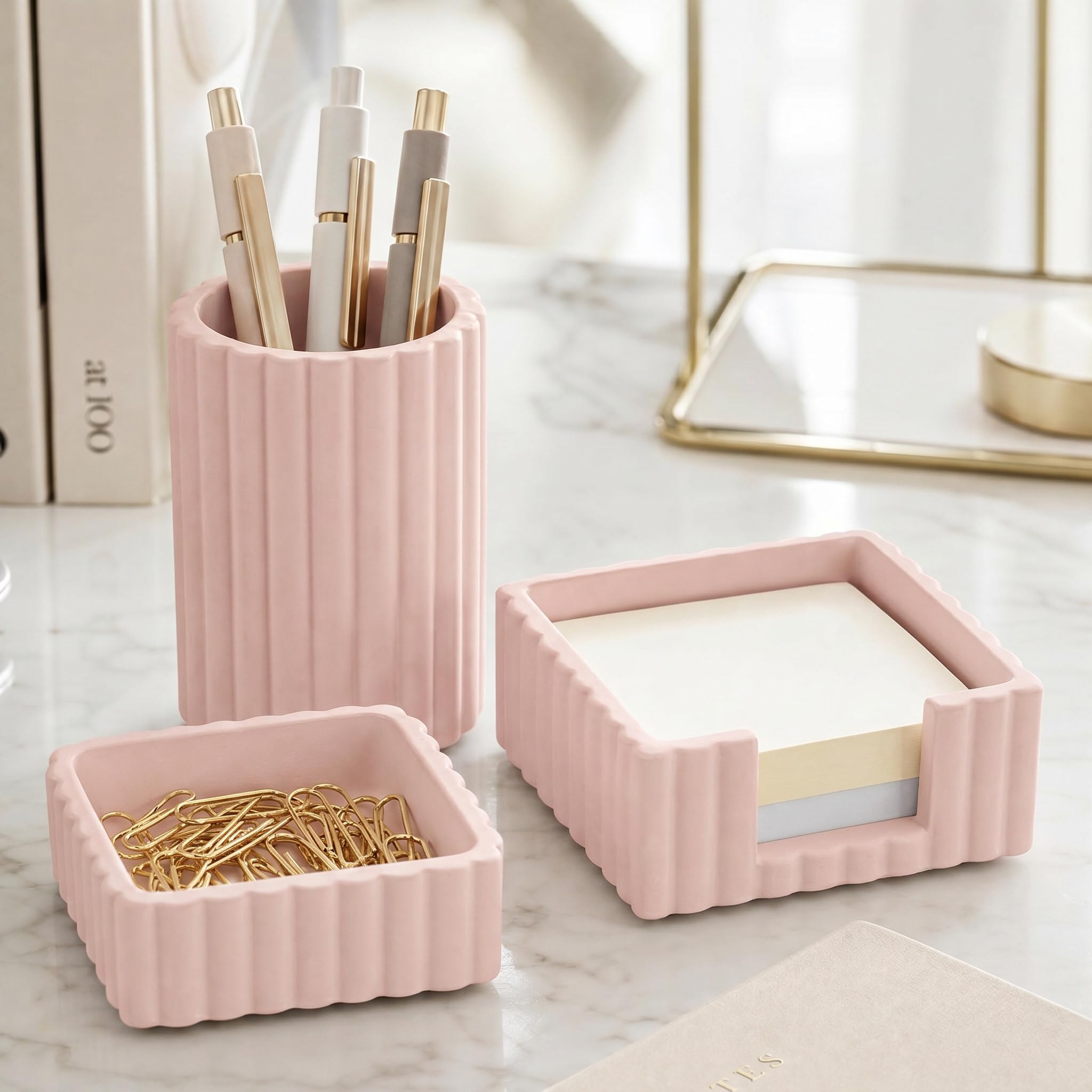 Concrete Desk Organizer Set - Stylish Office Supplies -11