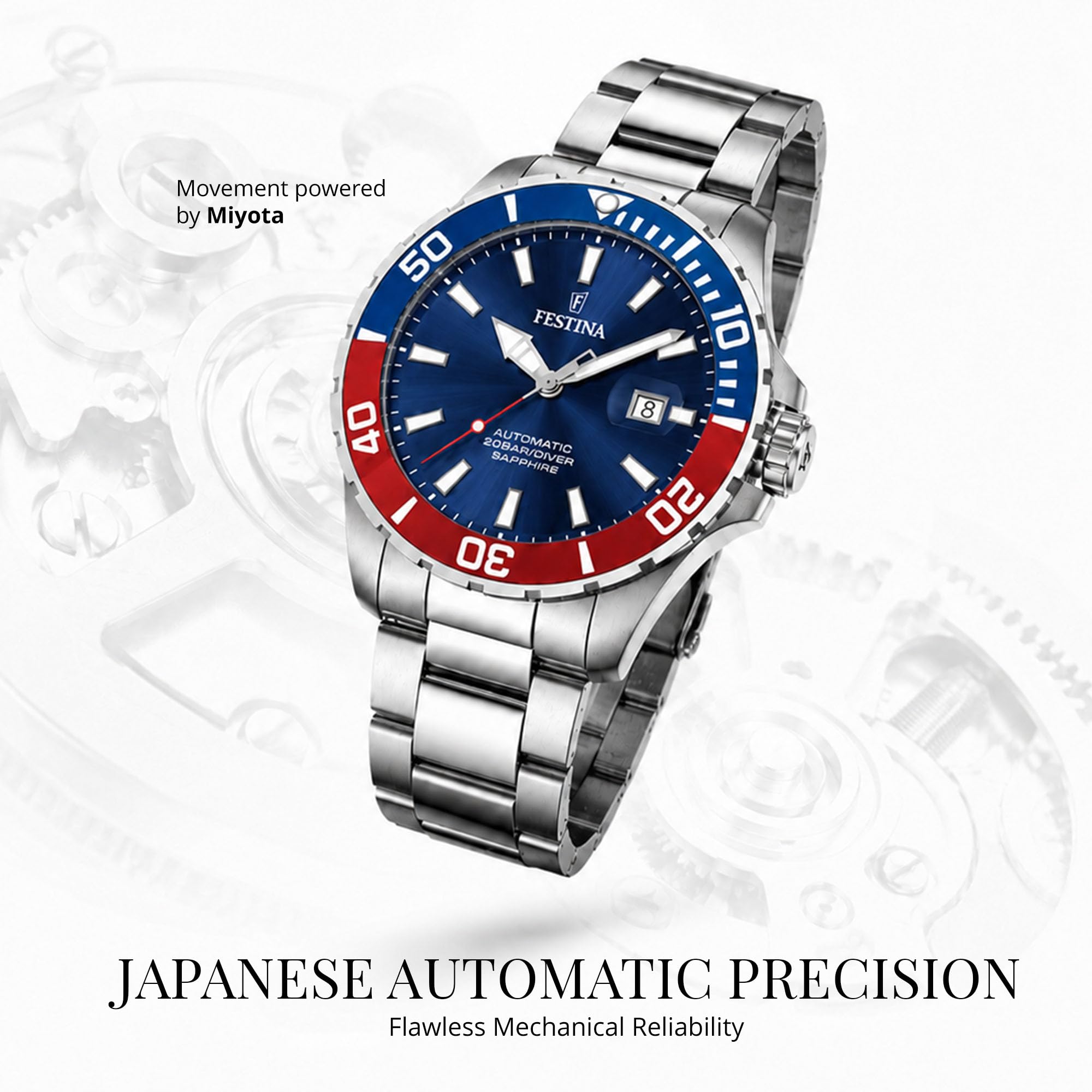 Festina Uhr Automatik Herren aus Edelstahl 316l Silberfarben