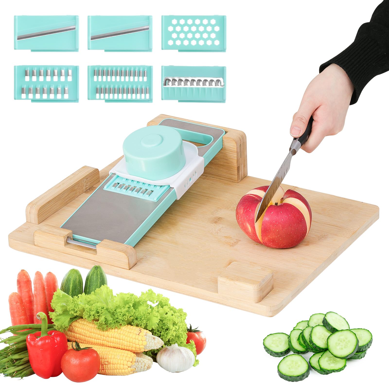 JFNoraiva One-Handed Cutting Board, Adaptive Cutting Board with Grater & Spikes & Bread Stop, Handicap Kitchen Tool for Disabled &Stroke Patient &