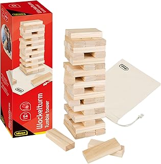 Wackelturm Holz, 54 Bausteine