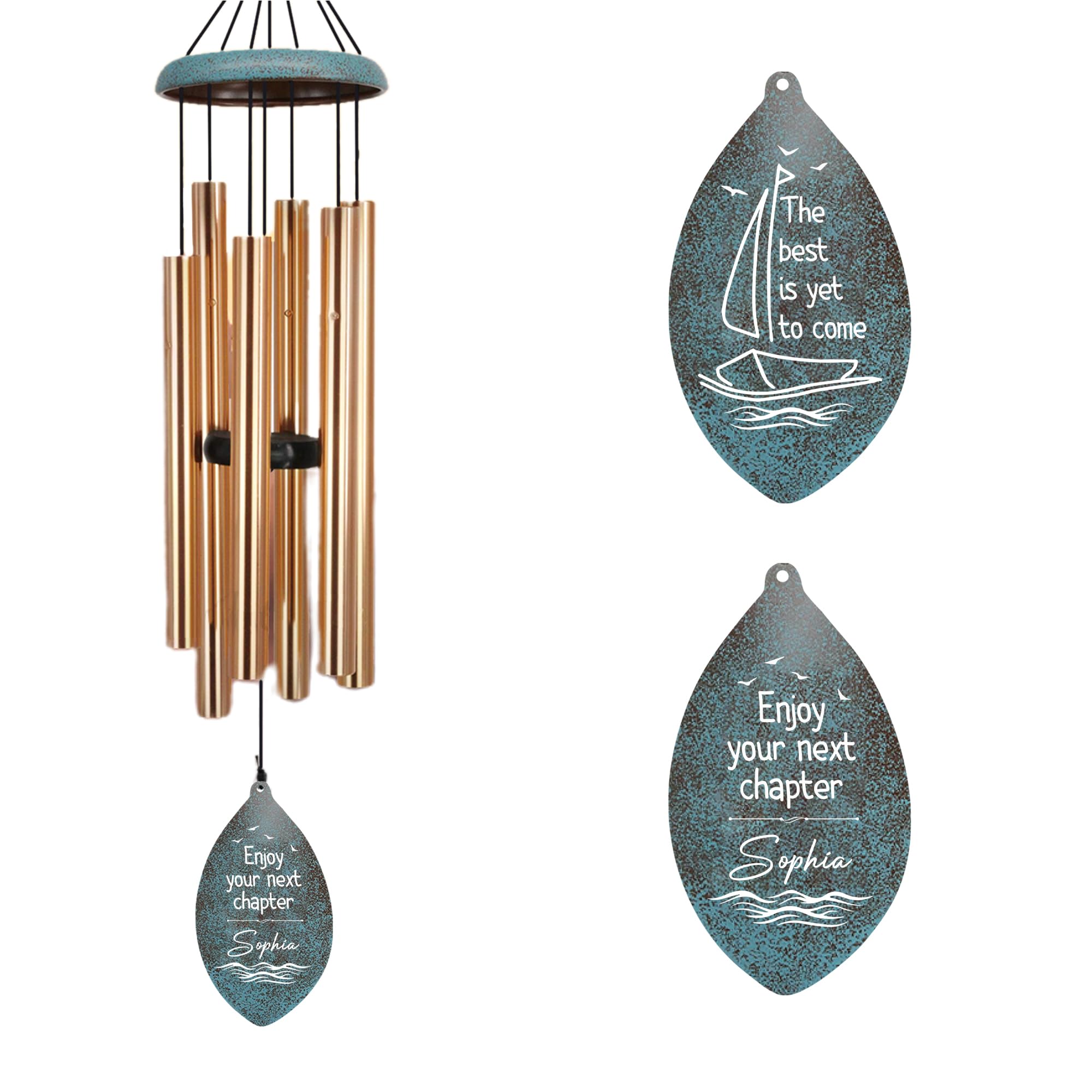ASTARIN Personalized Happy Retirement Gift, Custom Retirement Wind Chimes for Women Men, 35" Large Deep Tone Wind Chime Retire Gifts for Teacher Co-Workers Boss Friends Parents