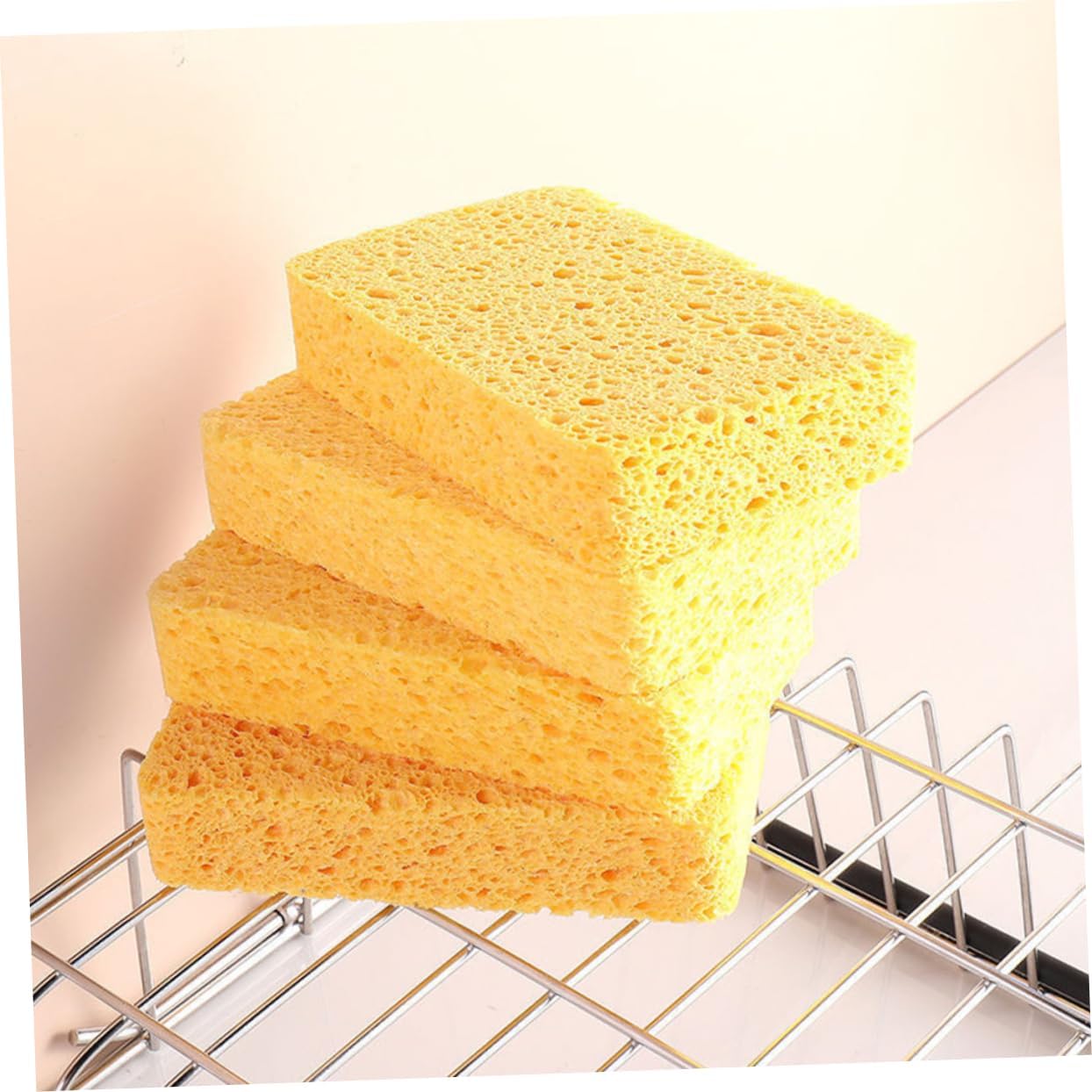 MAGICLULU 24pcs Biodegradable Kitchen Sponges Reusable Sponge Dish for Household Cleaning Compact Wok