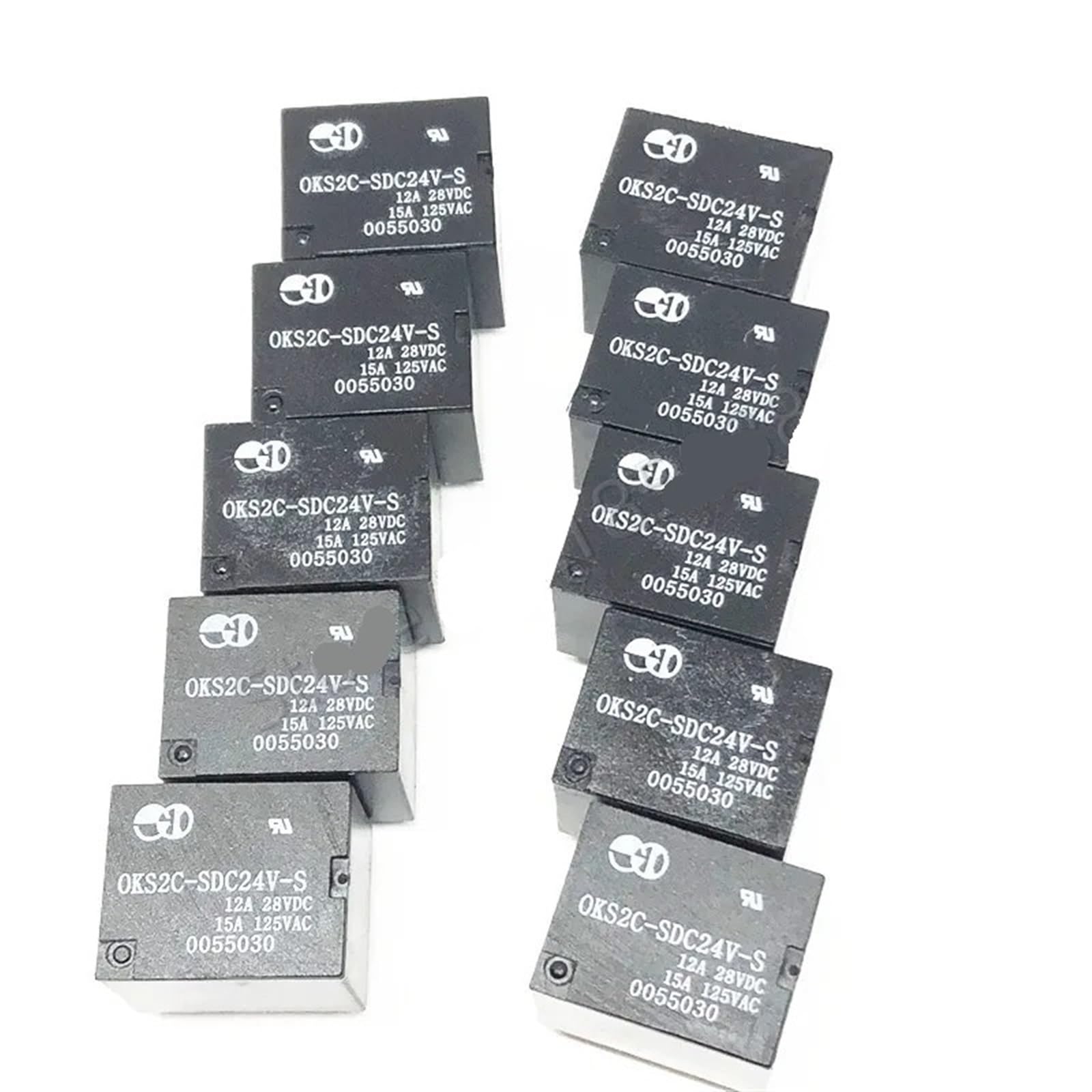 Relé OKS2C-SDC24V-S 24V de 5 pines y 15A en pack de 10 unidades para proyectos electrónicos