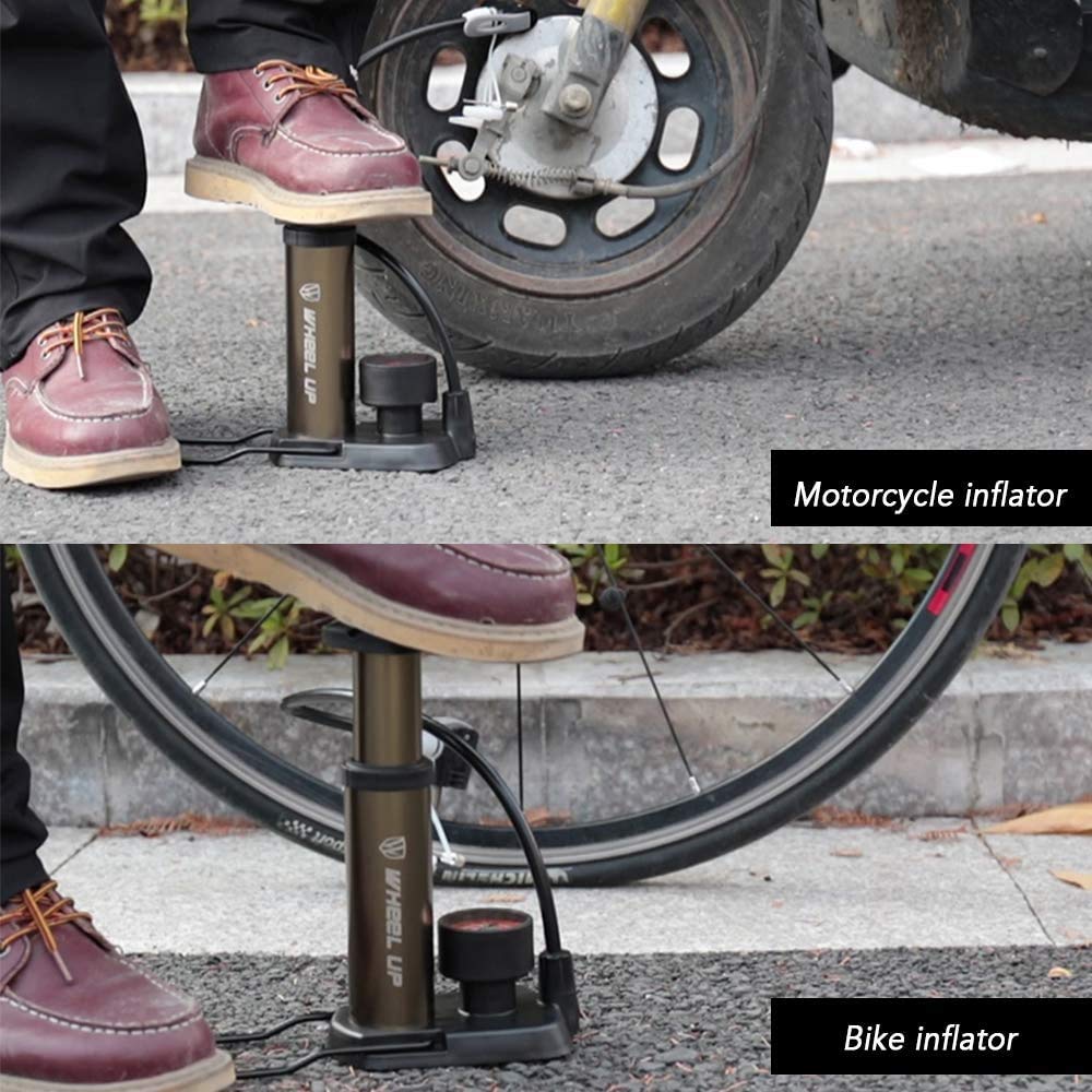 WHEEL UP Floor Bicycle Pump Bike Pump Bike Accessories 120 Psi High Pressure with Gauge fit
