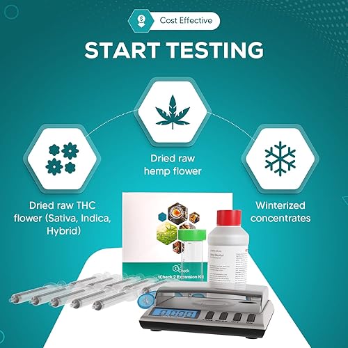 Miniatura 3 de tCheck Paquete de expansión para probador de potencia doméstica, controlado por aplicación tCheck – Prueba flores y aceites – Incluye todo lo